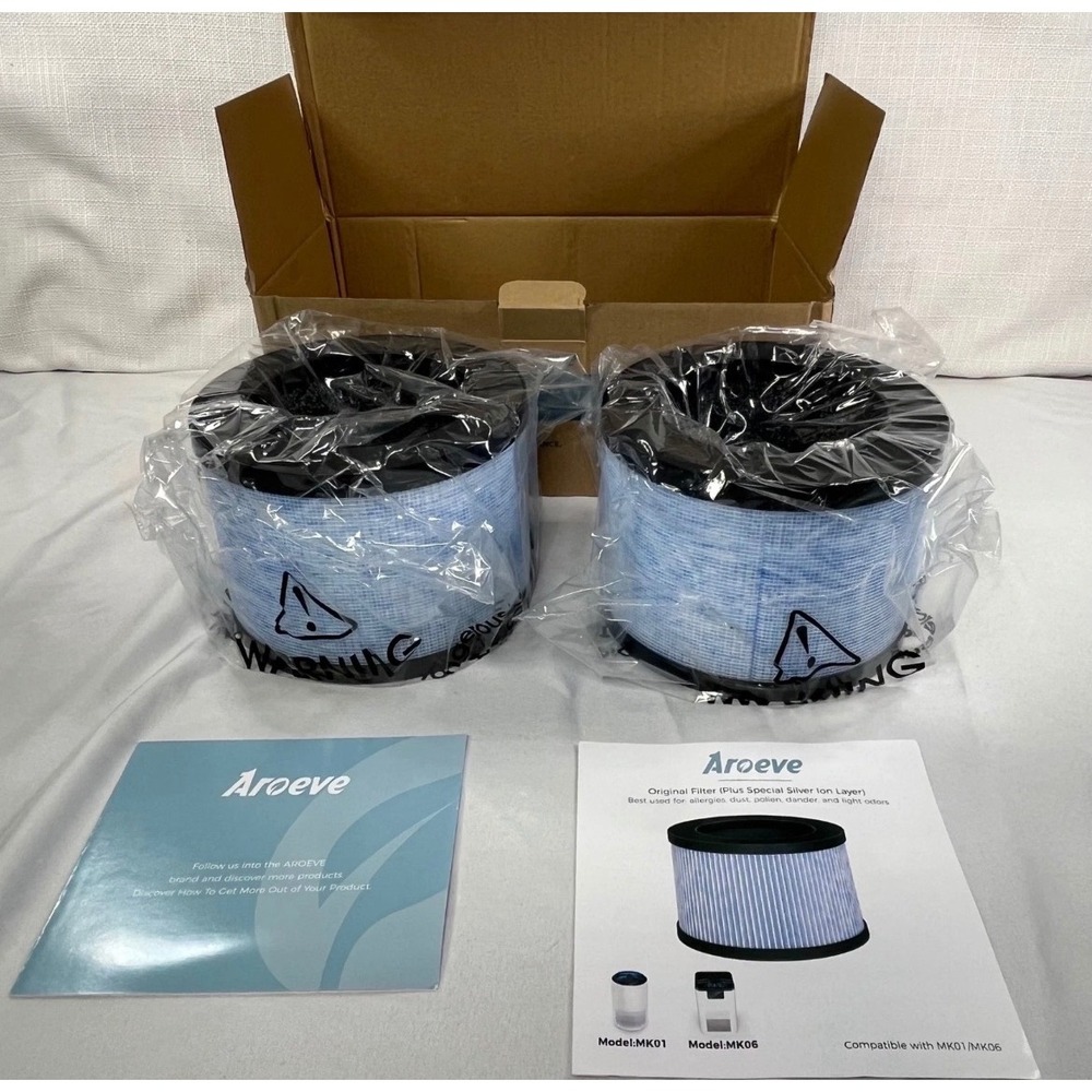 Aroeve MK01 MK06 Air Purifier Replacement Filters H13 True HEPA 2-Pack Set